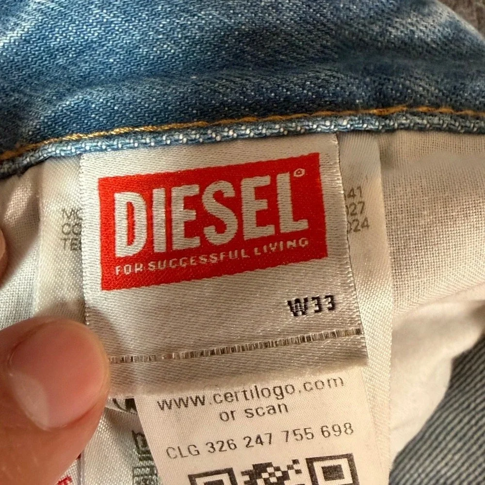 Diesel Industry 2001 Pocket Loose Baggy‎ Leg Jeans Mens Light Wash Denim 33x32